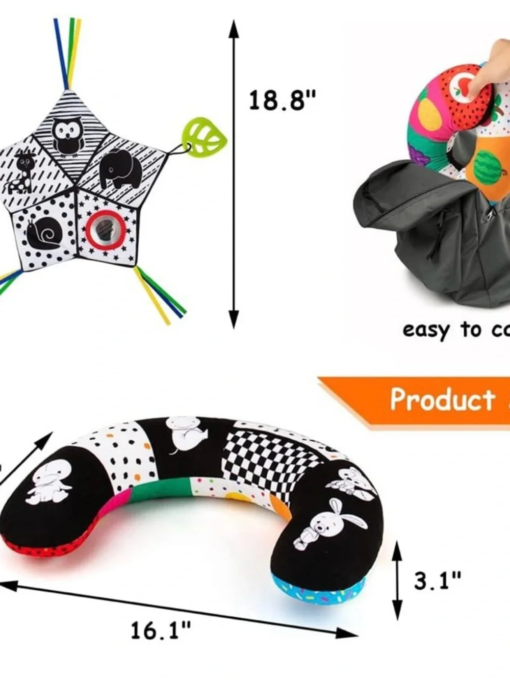 Multicolor Baby Tummy Time Support Pillow - Kids Accessories
